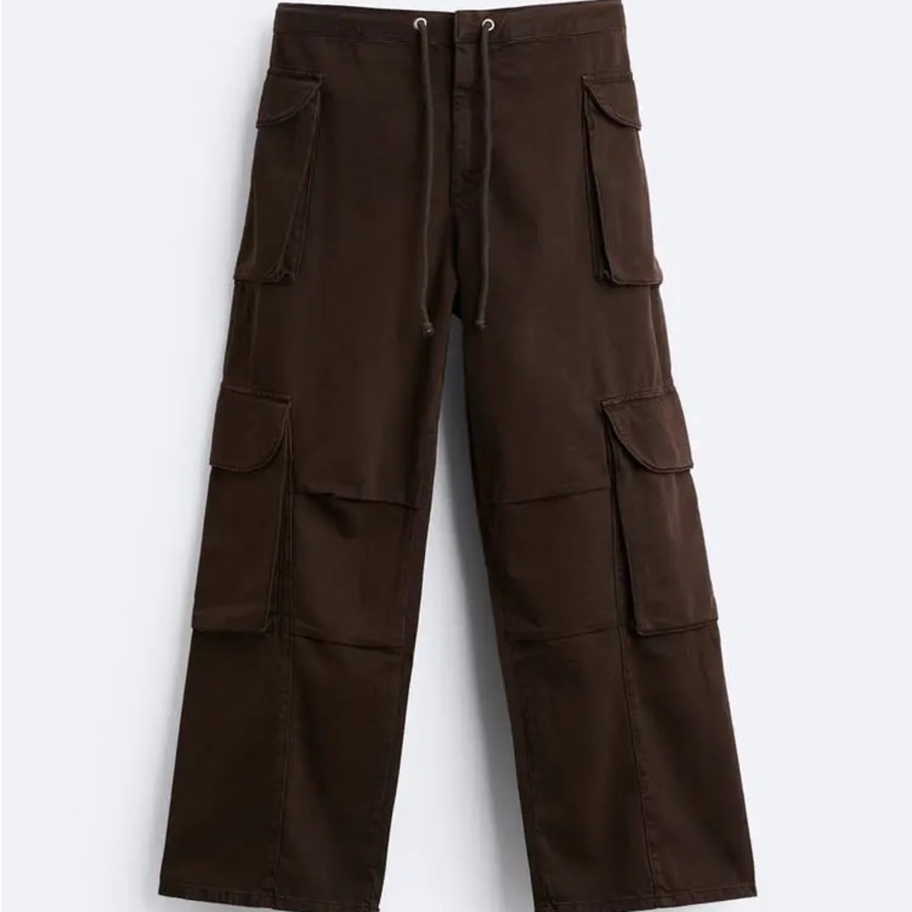 Zara Limited Edition Utility Cargo Jeans - Brown (S) NWT